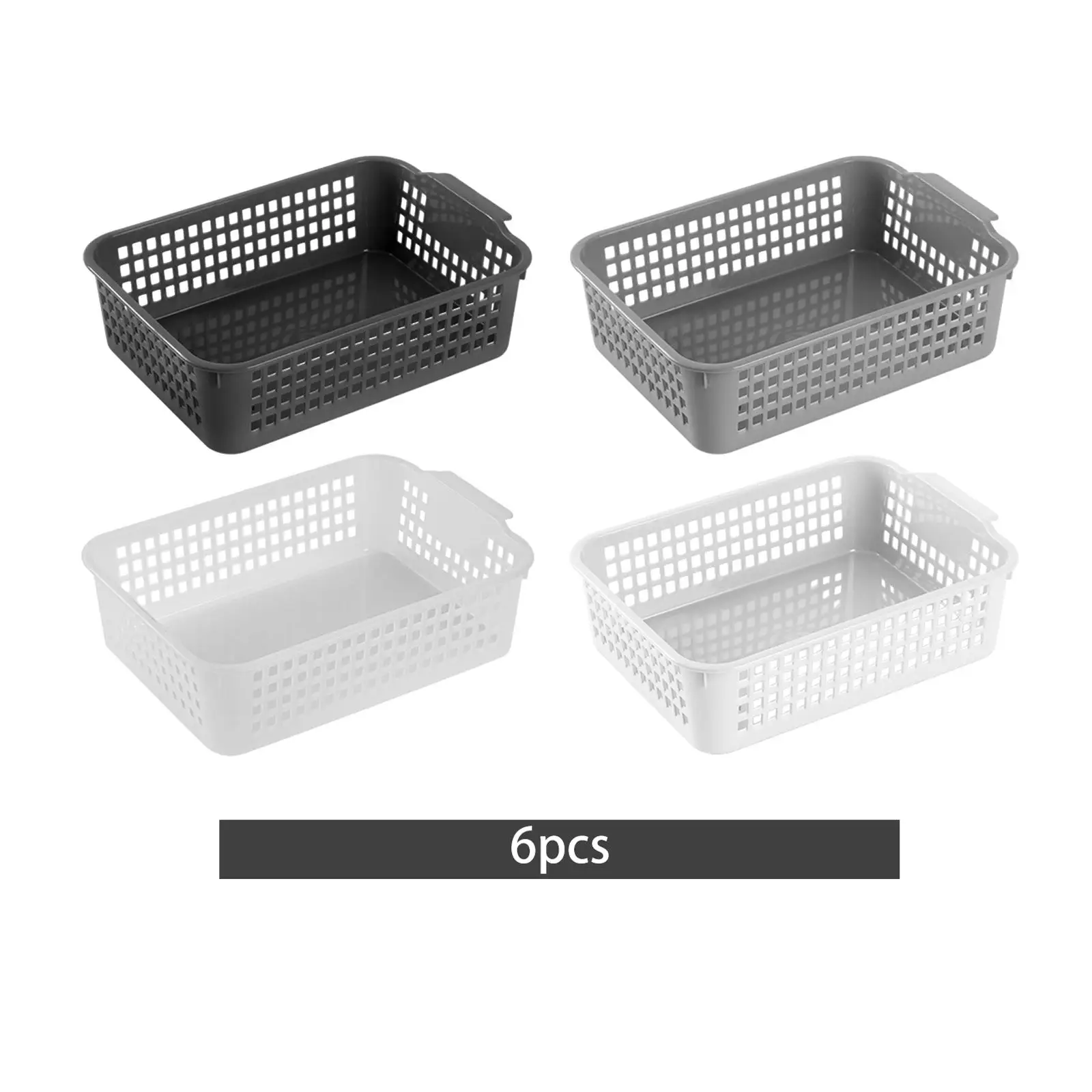 6 Pieces Desktop Storage Baskets Vanity Organizer Trays for Washroom Shelves
