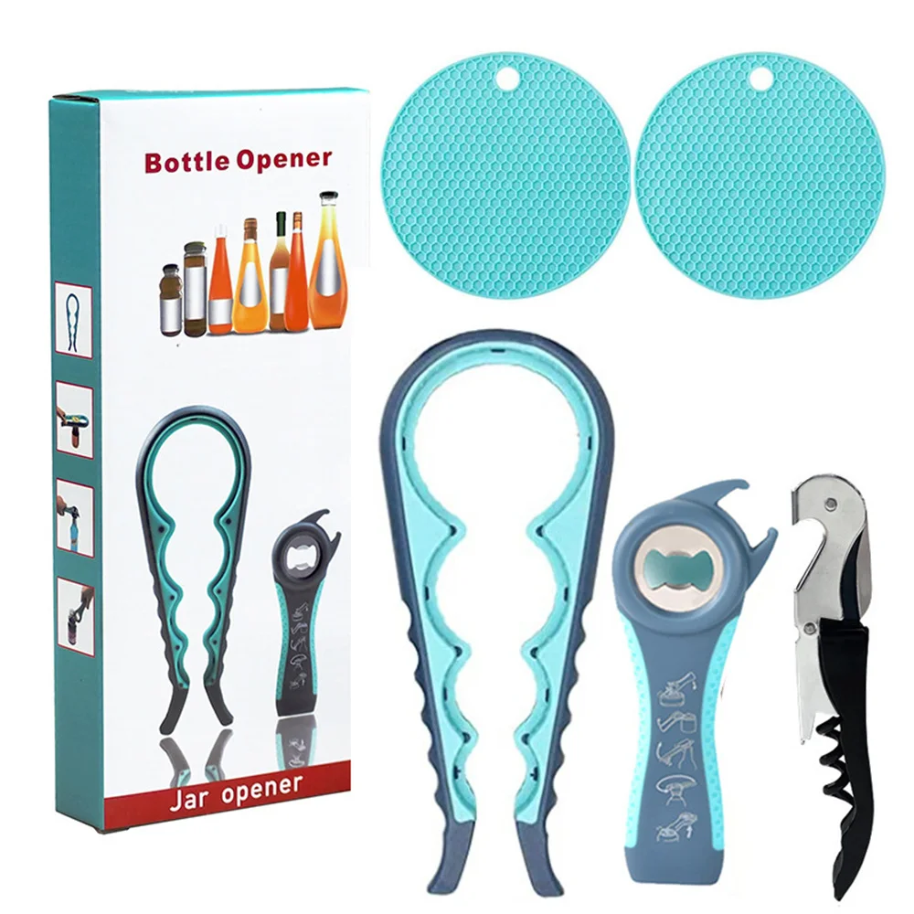 

Multifunctional5-in-1Bottle Opener Can Ring Pull Bottle Opener Beer Set Wine Bottle Cap Outdoor Party Bar Tools Kitchen Accessor