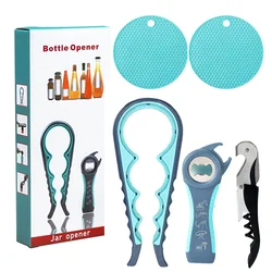 Multifunctional5-in-1Bottle Opener Can Ring Pull Bottle Opener Beer Set Wine Bottle Cap Outdoor Party Bar Tools Kitchen Accessor