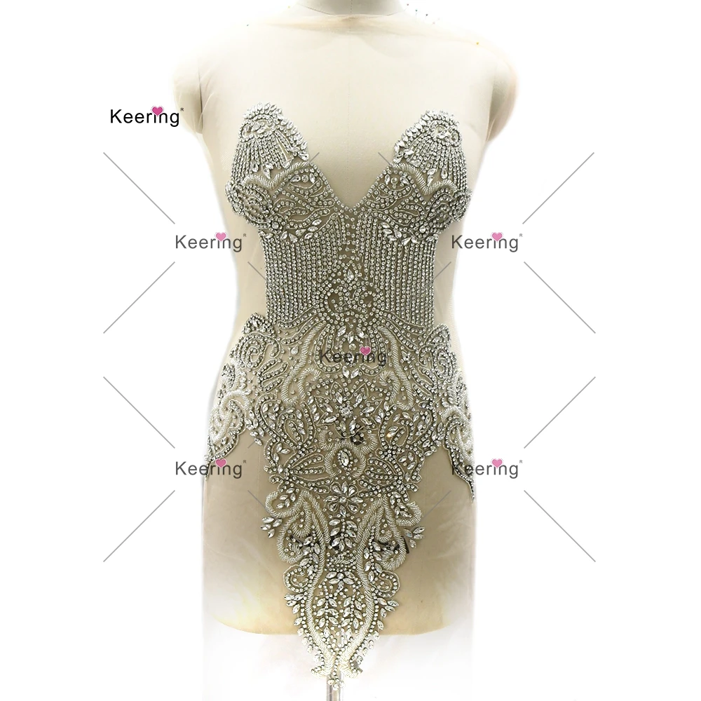 Rhinestone Body Patch for Party Dress ,Sewing Accessories, Glass Beads, WDP-528