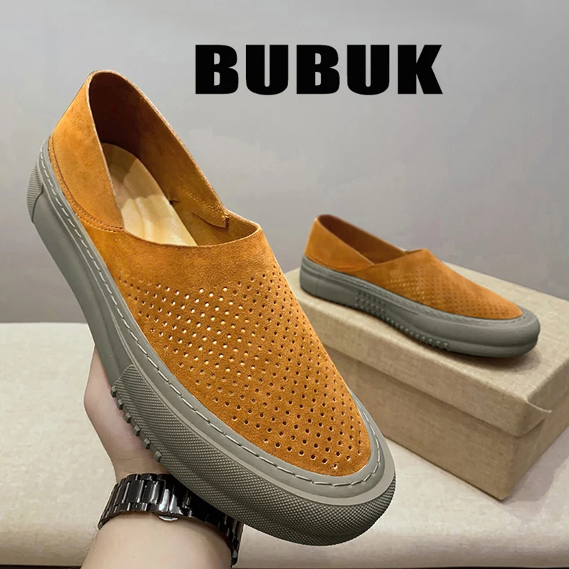 

Новые удобные и стильные лоферы Bubuk, универсальные модные туфли для вождения на мягкой подошве, мужская деловая обувь без шнуровки