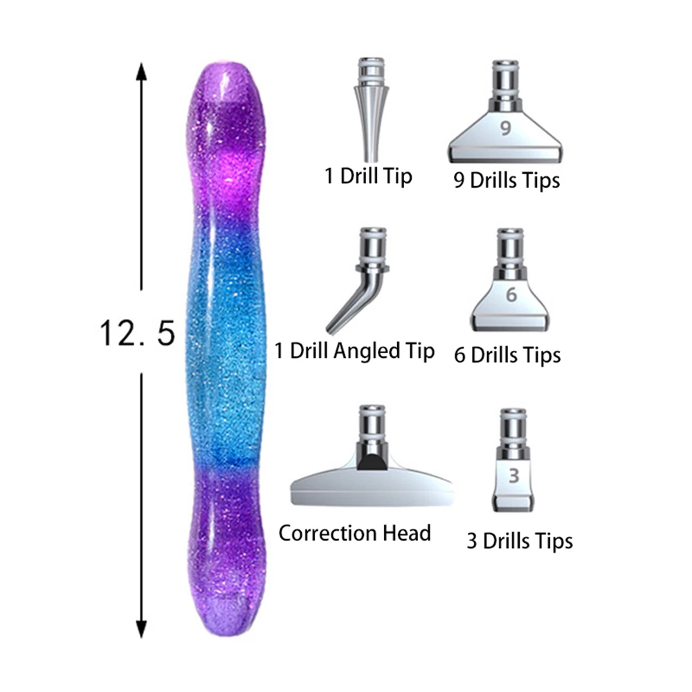 Ergonomic Glitter Resin Diamond Painting Pen Diamond Painting Tool and Accessories Point Drill Pen With Metal Pen Heads Kits