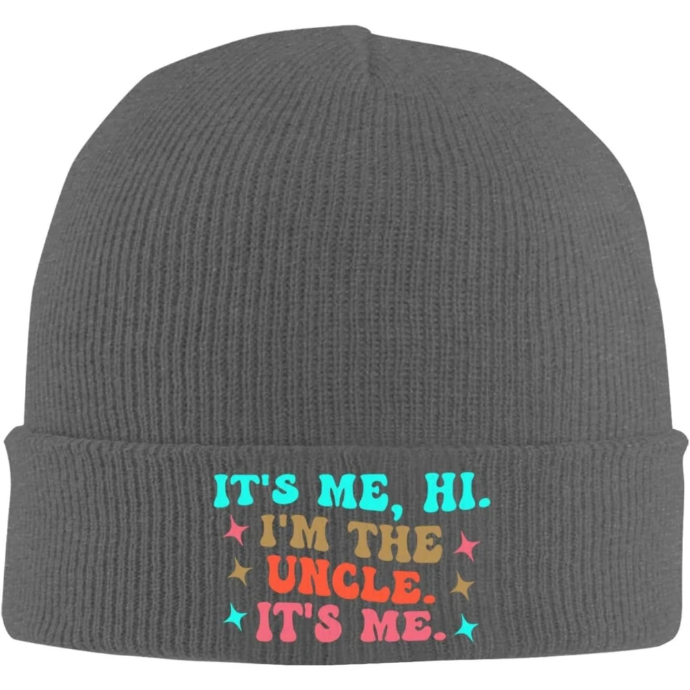 

Hi I'm The Uncle Hat Knitted Winter Funny Beanie for Men Women Cute Knit Cap Print Soft One Size Warm and Soft