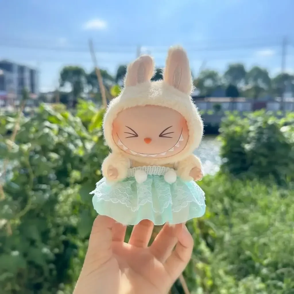 Mini Plush Doll'S Clothes Outfit Accessories For Korea Kpop Exo Labubu V2 Idol Dolls Dress Sweet Strap Skirt Suit Clothing Gift