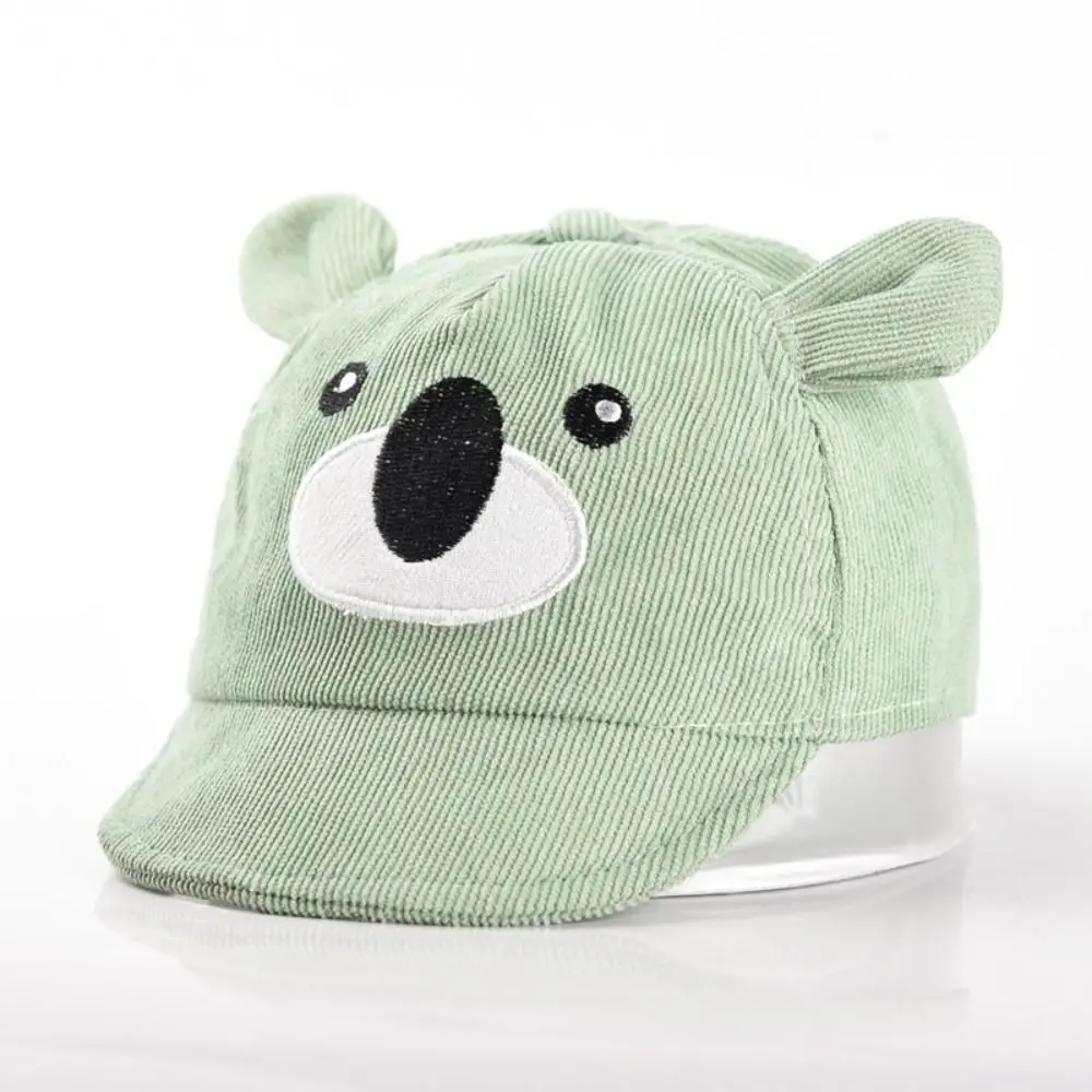 Cute Cartoon Bear Baseball Hat Short Brim Sunshade Children Sun Visor Cotton Peaked Cap Outdoor