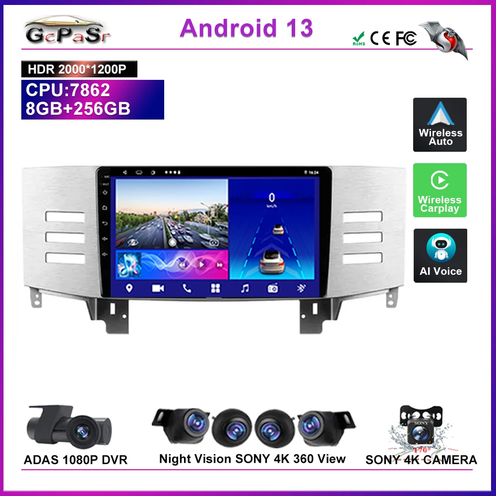 

Car Radio Video Player Multimedia GPS For Toyota Reiz Mark X 2005-2009 Stereo Head Unit No 2din DVD 5G Wifi BT 7862 Screen QLED