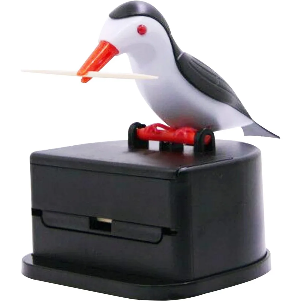 

Little bird toothpick dispenser, creative push-type toothpick bird dispenser, toothpick holder. (black)