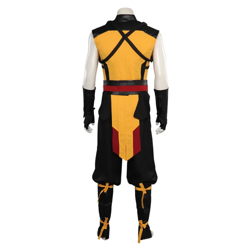Kostum Cosplay Scorpion Permainan Mortal Cos Kombat Menyamar Pakaian Fantasia Roleplay Pria Dewasa Pakaian Pesta Karnaval Halloween
