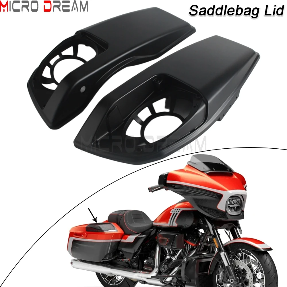 

Motorcycle Saddlebag Lids Black Saddlebag Cover For Harley Touring 2023 2024 2025 FLHXSE FLTRXSE 2024-2025 FLHX FLTRX FLTRXSTS