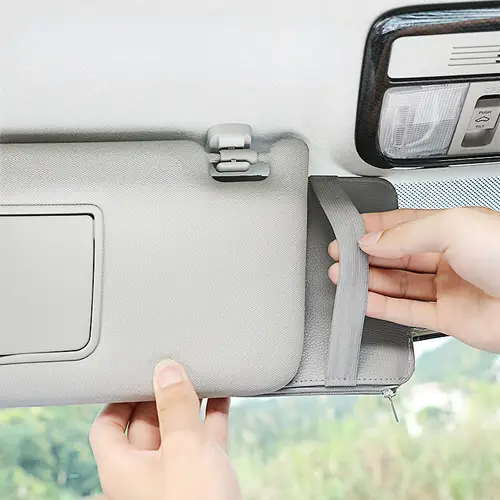 Car Sun Visor Storage Bag Card Bill Pen Glasses Holder Auto Interior Organizer Universal Sunglasses Clip Car Storage Tidying - Image 5