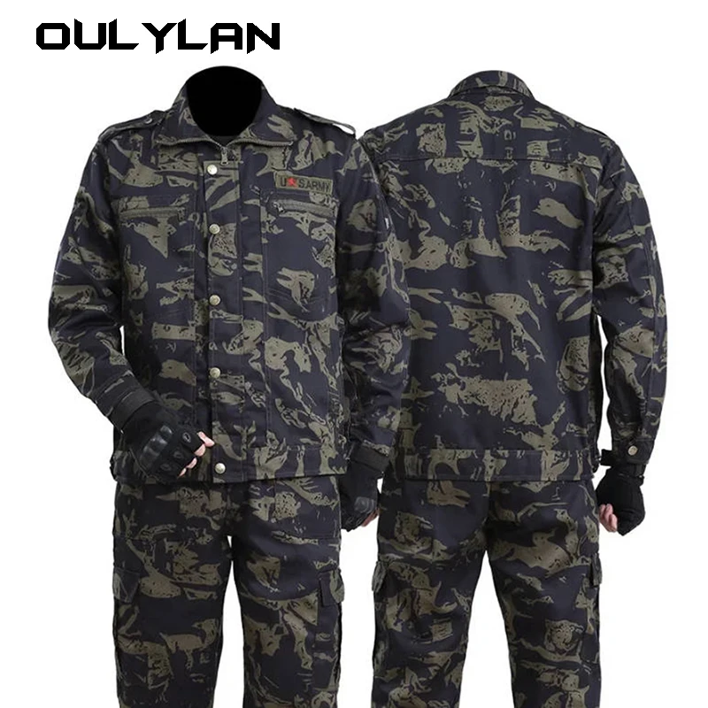 Men's Camouflage Suit Spring And Autumn Anti-scalding Wear-resistant Welder Overalls Outdoor Labor Insurance Clothing