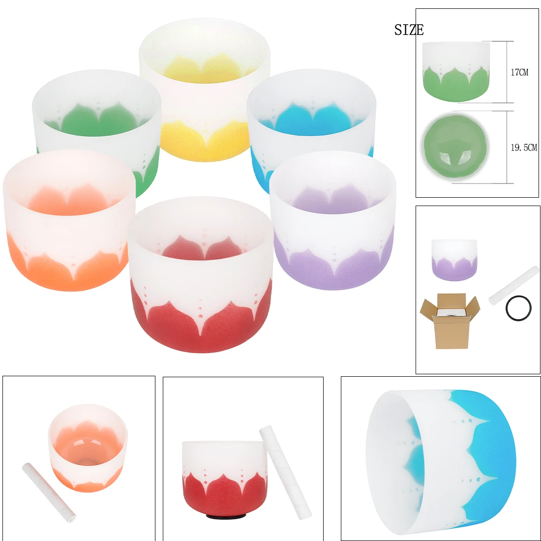 8 Inch Frosted Quartz Crystal Singing Bowl for Sound Healing Chakra Yoga Meditation - Perfect Sitting Meditation Tool