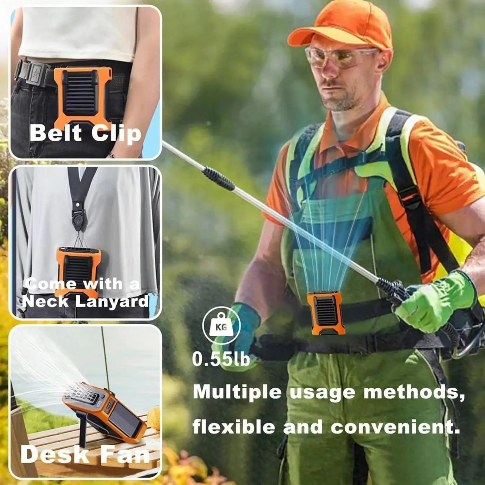 

Вентилятор с зажимом на талии, USB перезаряжаемый вентилятор с фонариком, портативный поясной вентилятор, небольшой уличный поясной вентилятор для кемпинга, кемпинга на открытом воздухе