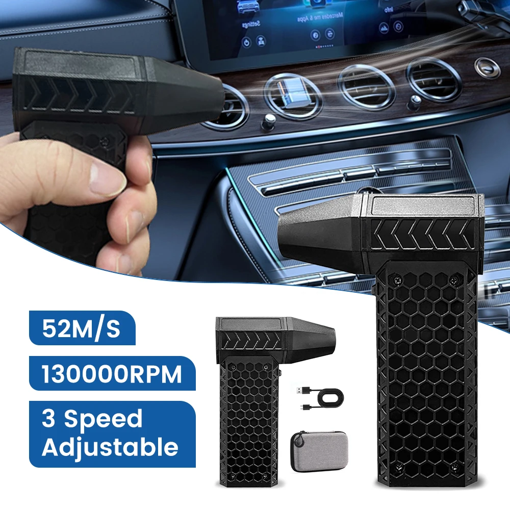 

Turbo Jet Fan 130000RPM Wind Speed 52m/s Portable Mini Air Blower Outdoor Camping BBQ Powerful Blower Keyboard Dust Cleaning