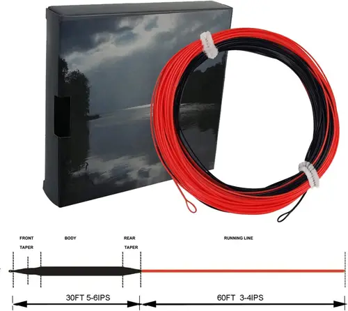 Imagen 2 del producto Aventik-sedal flotante con punta de hundimiento de 100 pies, sedal de pesca con mosca 3-6 IPS WF4-8F/FS con bucle soldado con núcleo trenzado