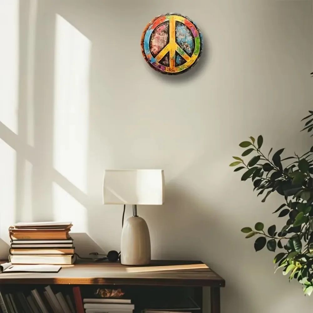 Винтажный знак мира, металлический настенный рисунок — идеальный декор для домашнего гаража, идеальный ностальгический настенный деталь для украшения в стиле ретро