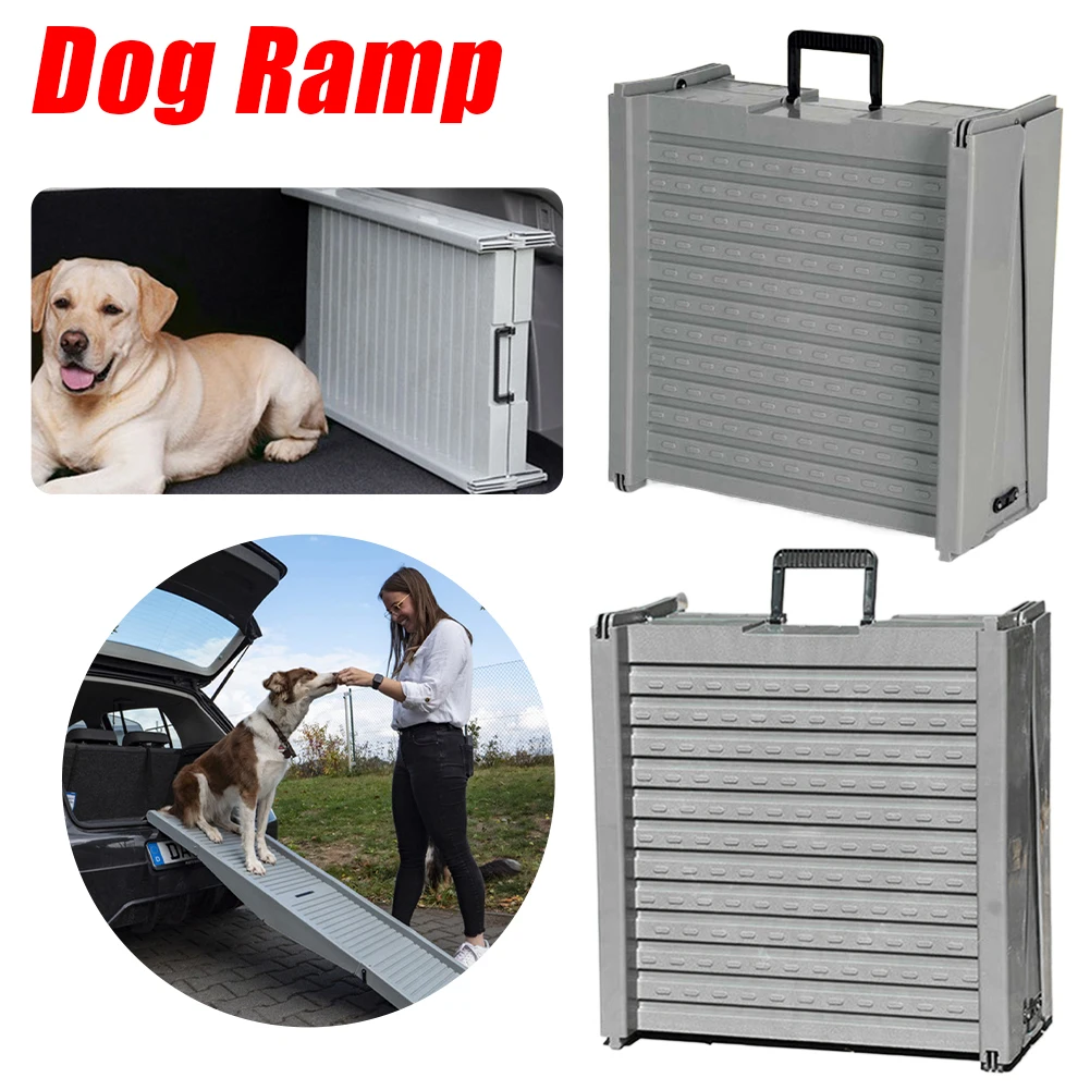 

Folding Foldable Car Ramp for Dogs Non-Slip Rug Surface Portable Dog Ramp Long Dog Ramps for Medium & Large Dogs Get Into A Car