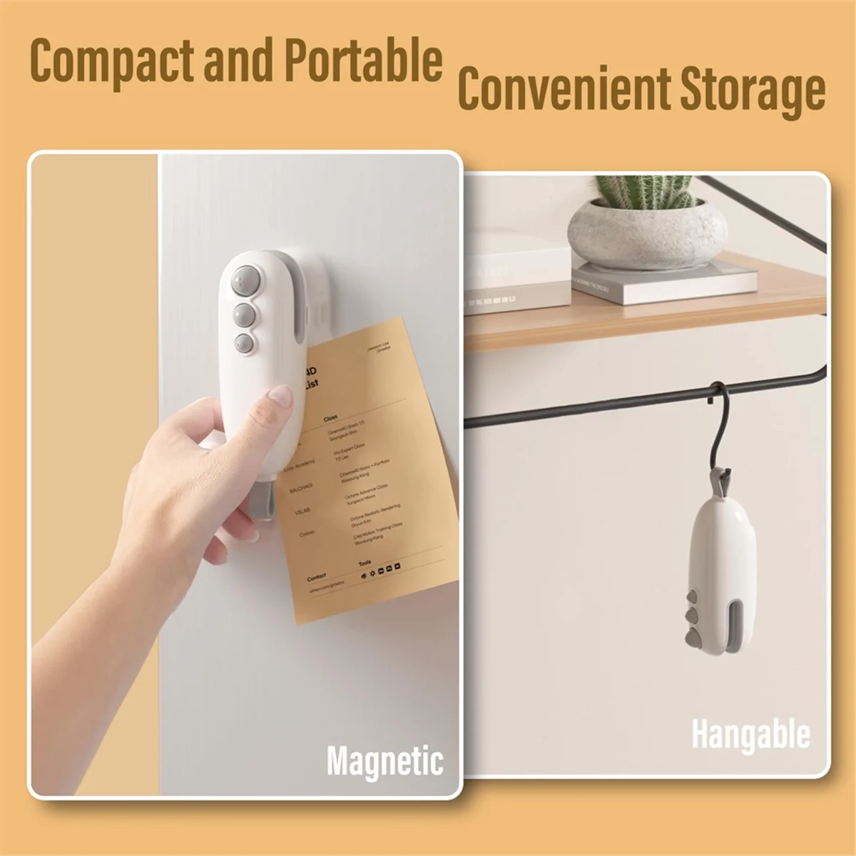 Mini Bag Sealer, Rechargeable Bag Sealer, Handheld Heat Sealer Machine with Magnetic, Portable Bag Sealer Heat Seal