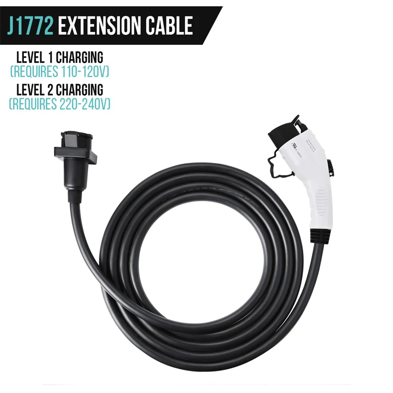 Cable de extensión de carga ev J1772 Tipo 1 con cabezal de pistola, fabricante al por mayor