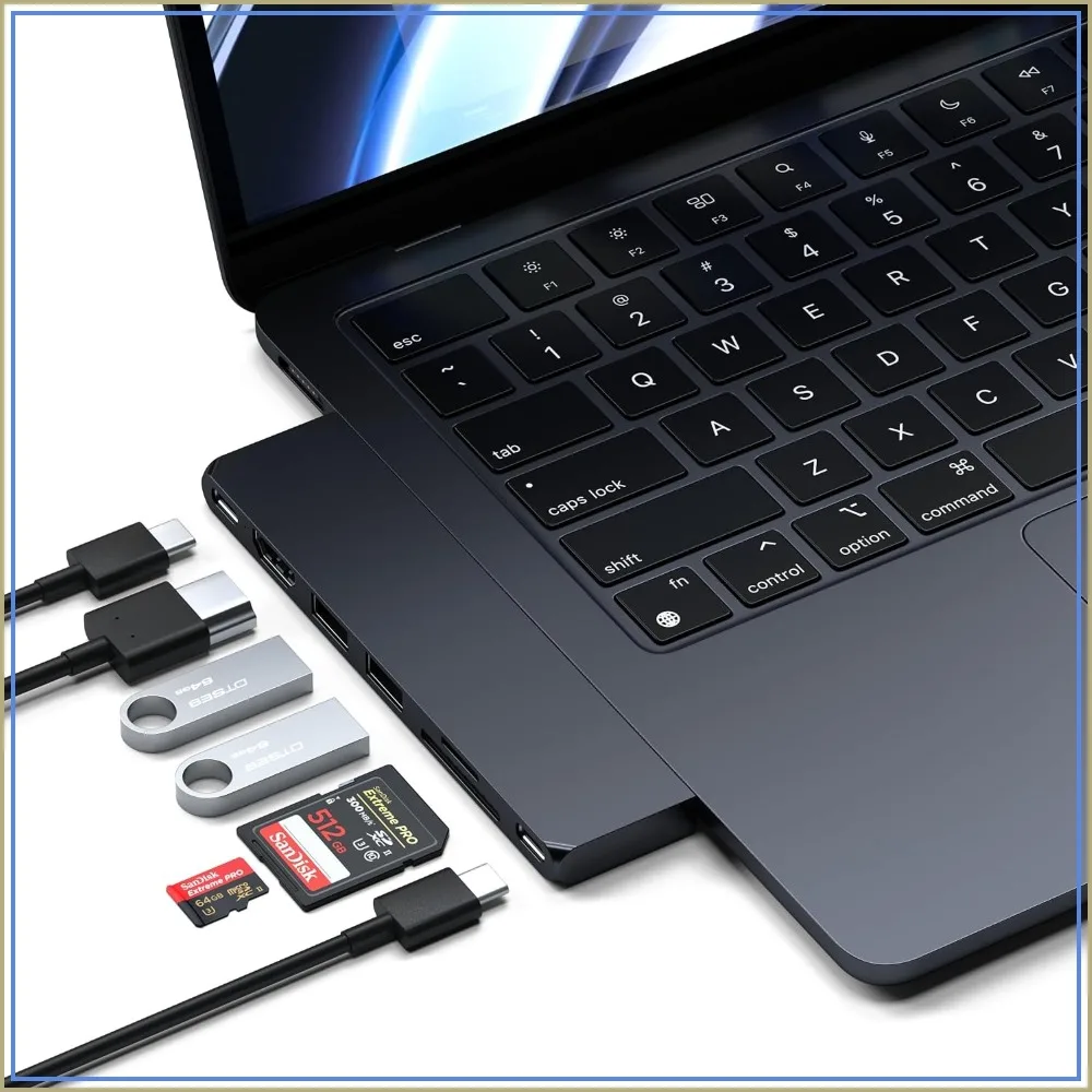 7-in-1 USB-C Hub Pro Slim, 100W Charging, 4K HDMI, USB4, Midnight | USB hub, 100W Charging, USB 4, USB 3.2 Gen 2, SD/Micro Card Reader, for Mac, MacBook Air/Pro