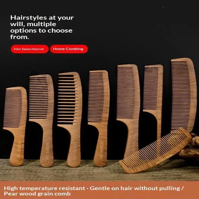 Natural Pear Blossom Comb Smooth Comb Scalp Massage Anti Tangling Bamboo Wood Comb Anti Tangling Static Hair Brush Salon Tool