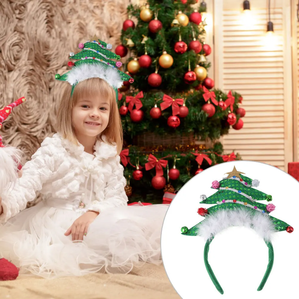

Christmas Tree Bell Headband Creative Non-Deformation Kids Hair Hoop for Carnival Christmas Festival Hair Accessories
