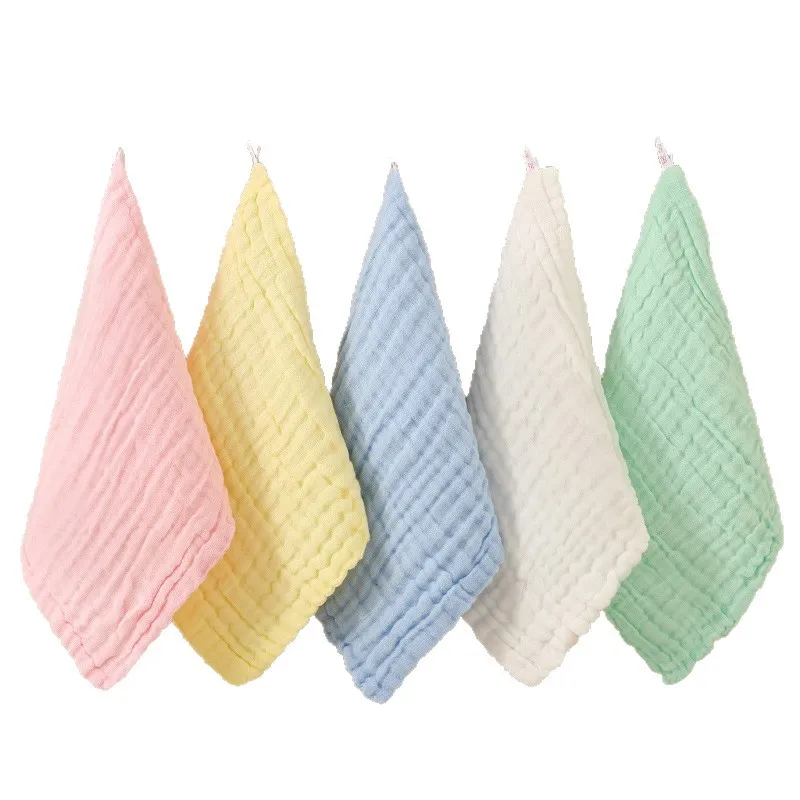 1/5Pcs 6-Layer Pure Cotton Baby Cotton Washcloth Soft Gauze Cotton Newborn Burp Cloth Absorbent Baby Towels Square Towels
