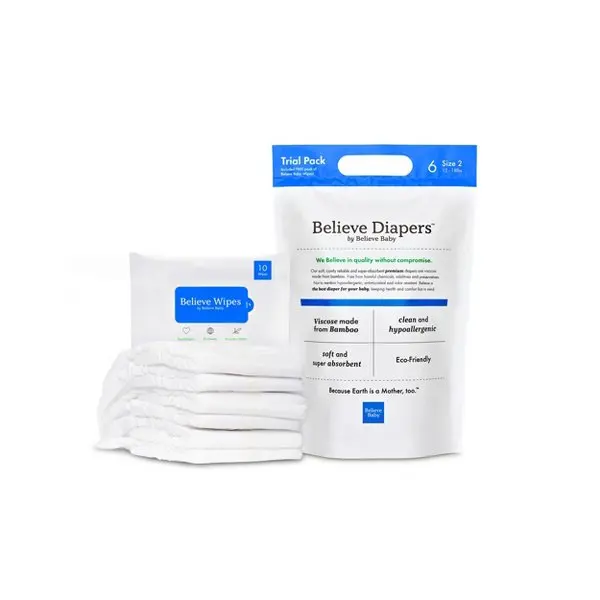 Disposable Diapers 6 Count Bamboo