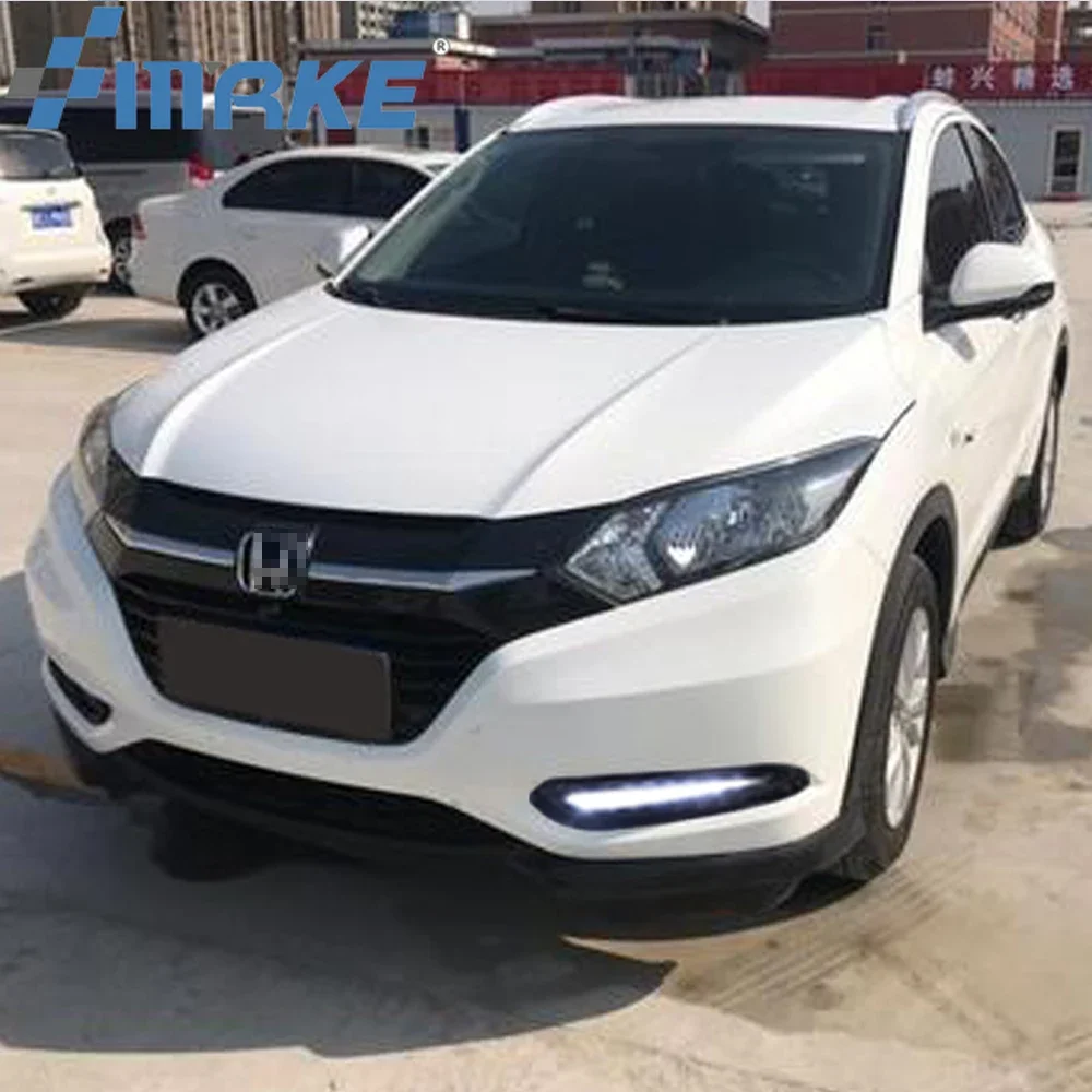 

DRL для Honda HRV HR-V Vezel 2014 2015 2016 2017 2018 12V светодиодный Автомобильная дневная противотуманная фара с дневным поворотным сигналом