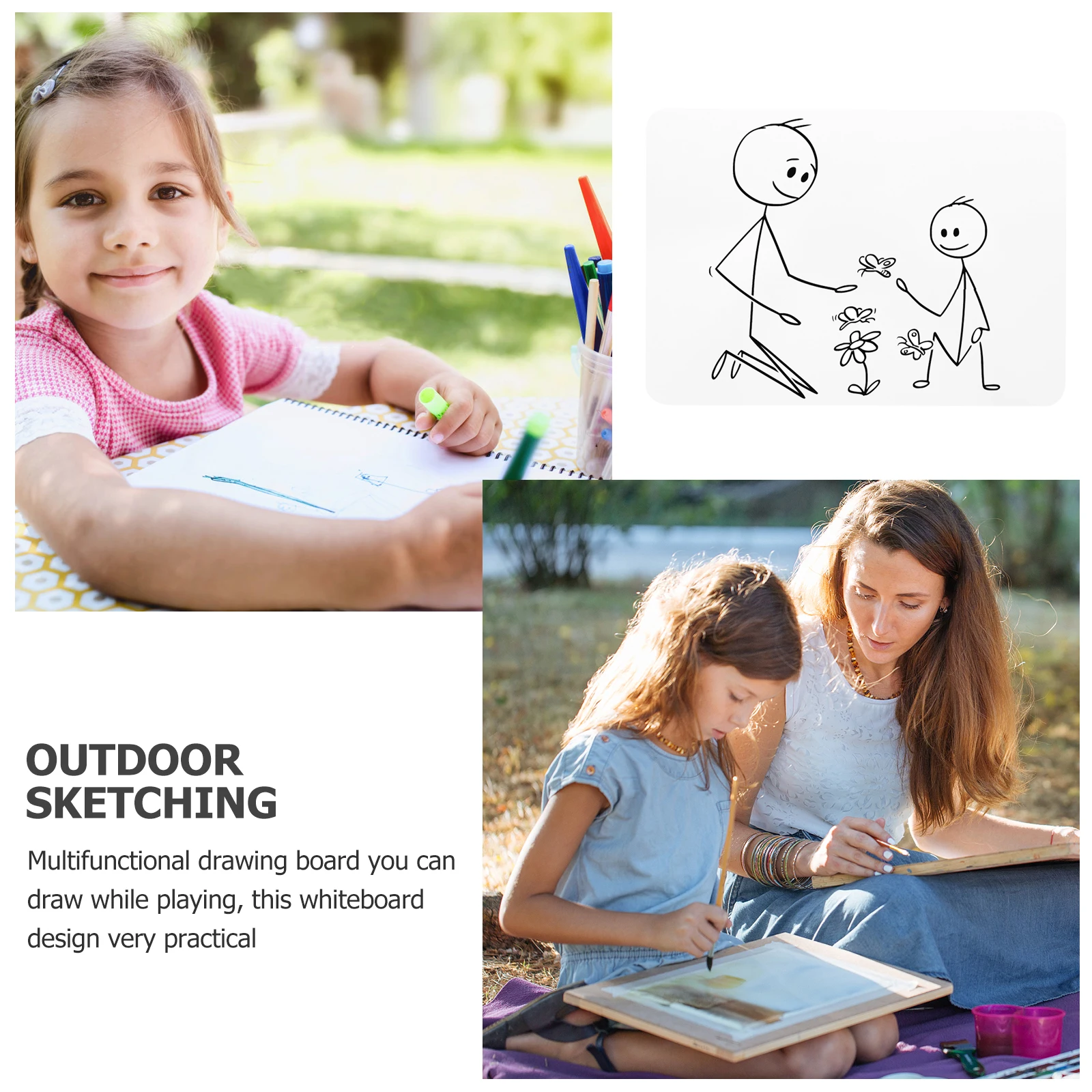 

3 Pcs Portable Kids Whiteboard Double Sided PVC Writing Board Erasable Reusable Dry Erase Board for Children Students Small