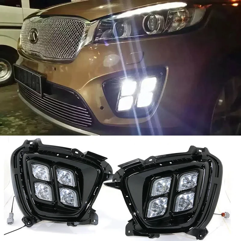 Front Bumper Fog Lamp Housing Cover Grille For Kia SORENTO 2015 2016