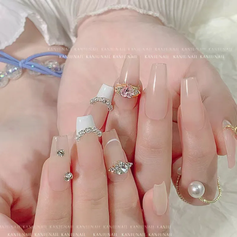 10Pcs Nail Art Ring Shaped Designs Charms Multi-Colors Crystal Rhinestones Sparkle Jewelry Ornaments For Nail Art Supply
