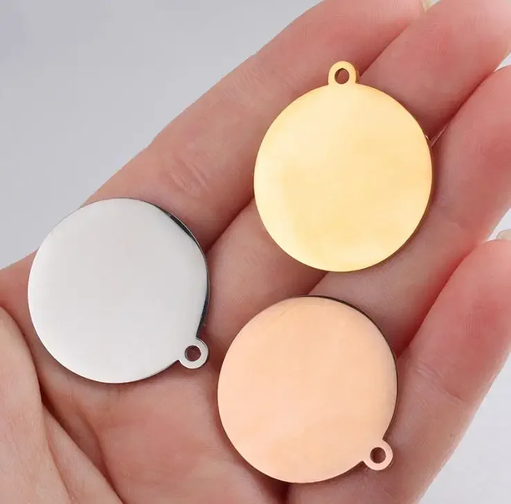 20pcs Mirror Polished Stainless Steel Round Discs 10/15/20/25mm Stamping Blanks DIY Charms for Necklace Earrings