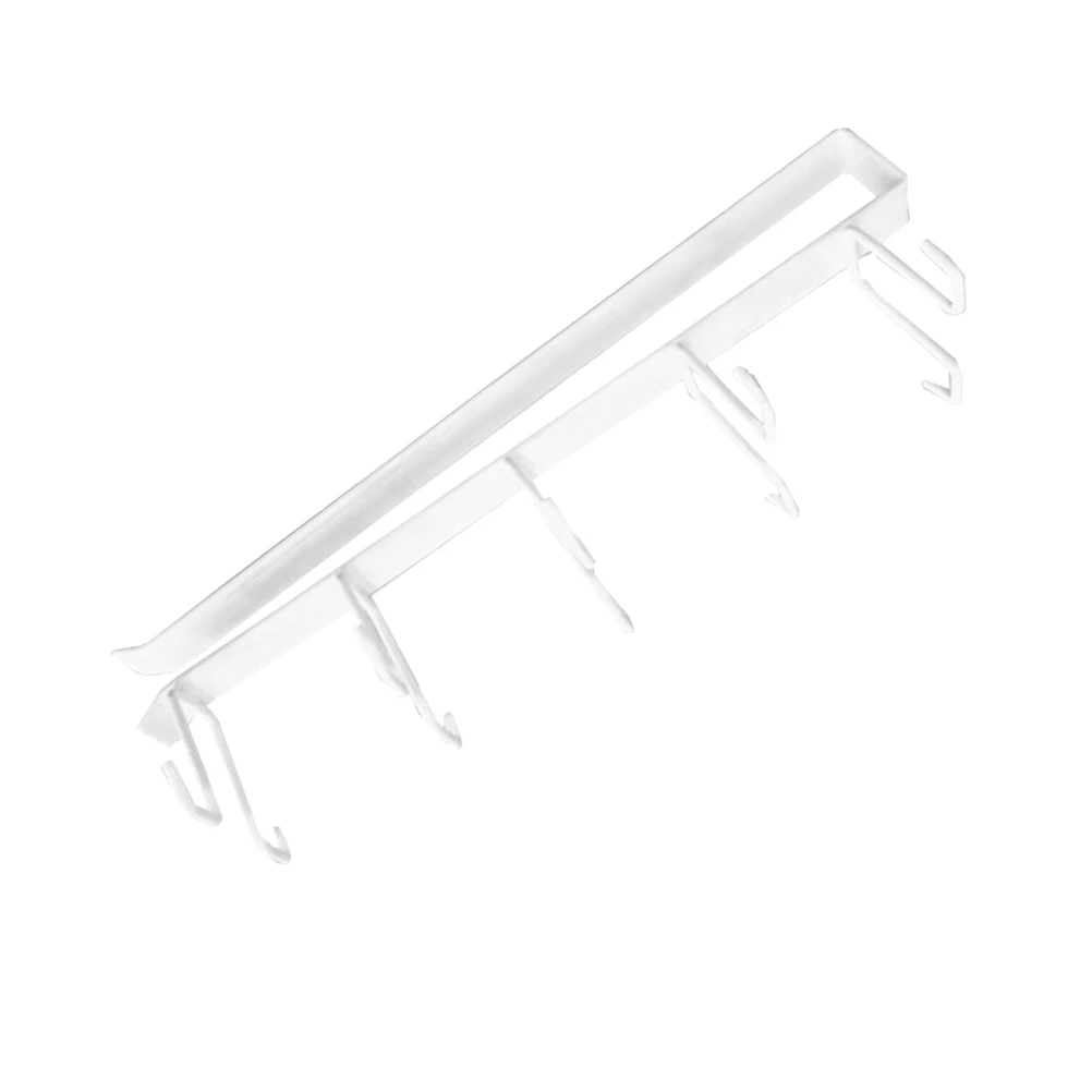 

Double Row Hanging Iron Kitchen Storage Hook Cup Mug Rack Organizer No Punching Easy Install Cabinet Bottom Wardrobe Hanger