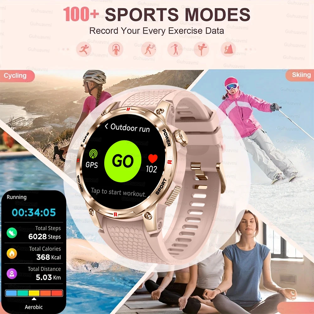 New Outdoor Sports Women Health Tracker Compass GPS positioning Smart Watch Heart Rate Blood Pressure  Bluetooth Call SmartWatch - Image 2