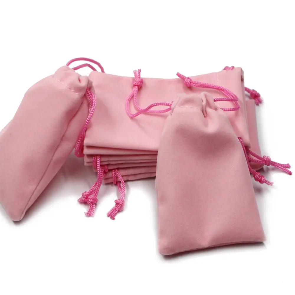 Soft Velvet Pouches Drawstrings for Jewelry Gift Packaging Pack of 100 Pouch Bags for Party Wedding Favors Supplies Black Blue