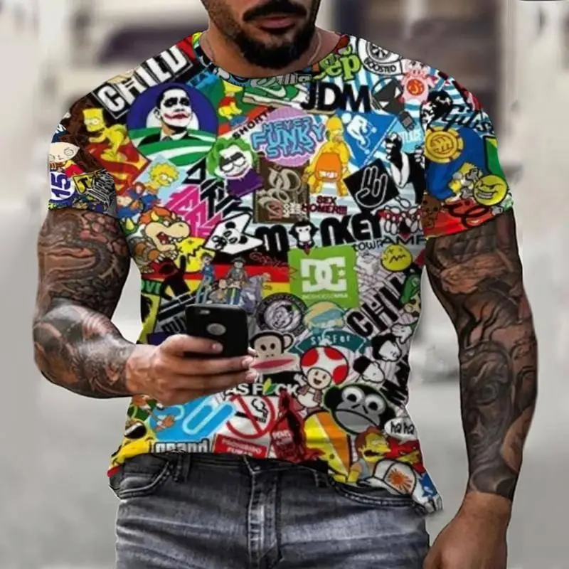 Men Pop Art Lips Letter Print T-Shirt Good Girls Bad Things Graphic Short Sleeve Casual Tops Multiple Styles