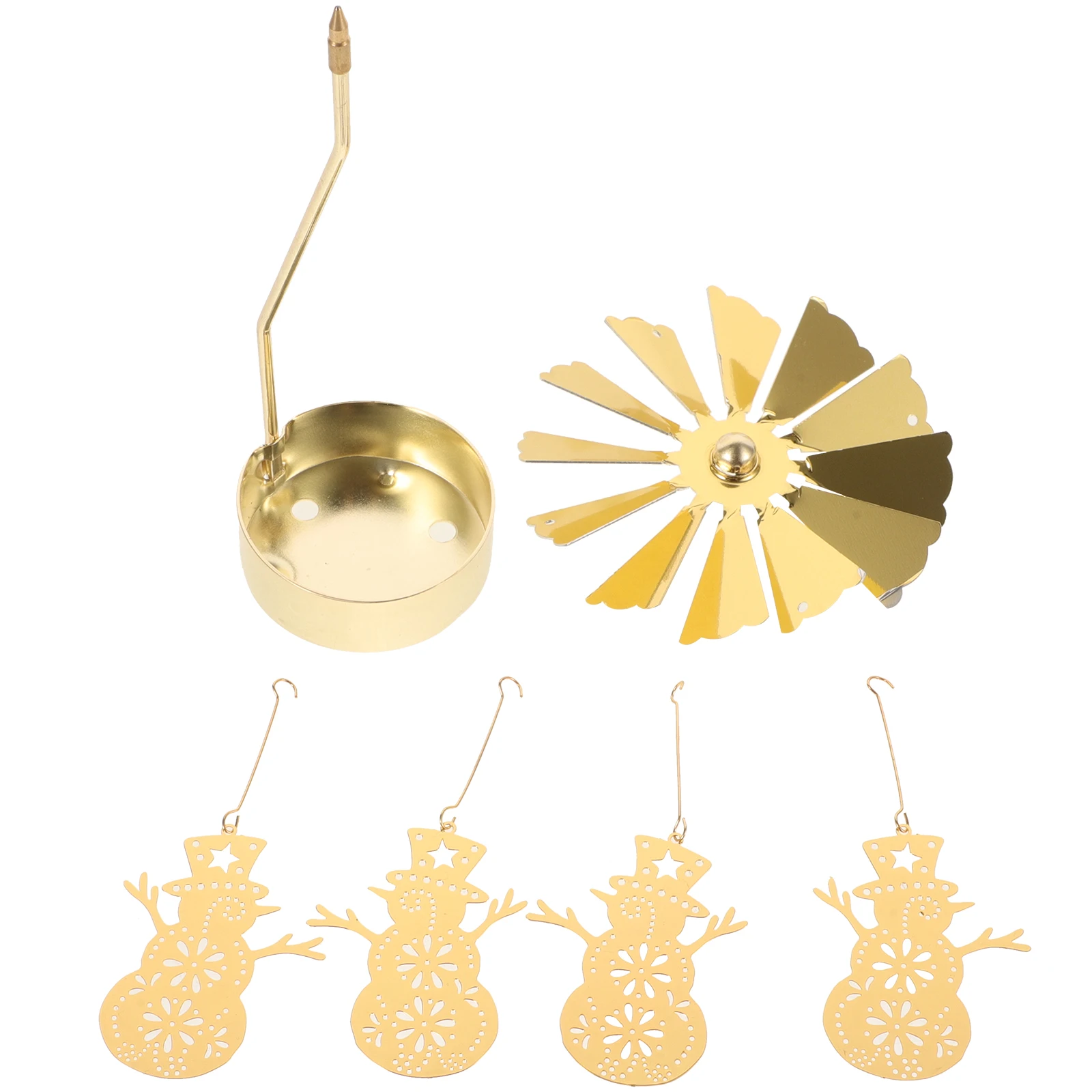 

Rotating Stand Carousel Windmill Christmas Xmas Winter Party Decor Metal Candleholder Romantic Desktop Display