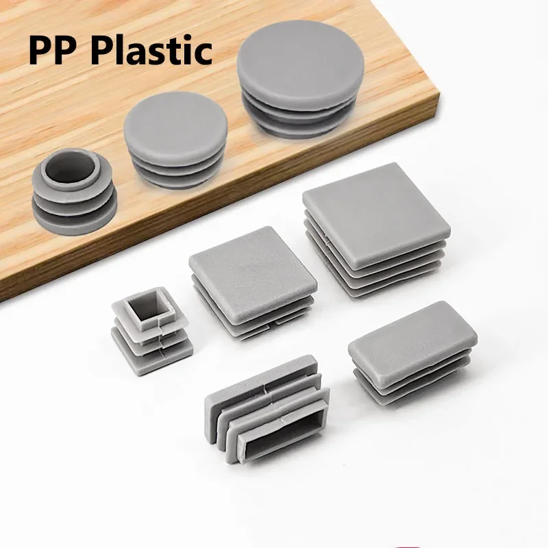 Round/Square Plastic Black Blanking End Cap Pipe Plug Furniture Leg Tube Pipe Inserts Plugs Bung Decorative Dust Cover