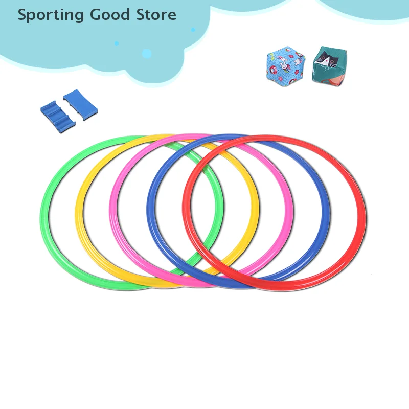 

10 шт., забавные кольца для тренировок по физике, спортивные решетчатые кольца для прыжков, портативные кольца для тренировки ловкости по футболу и футболу