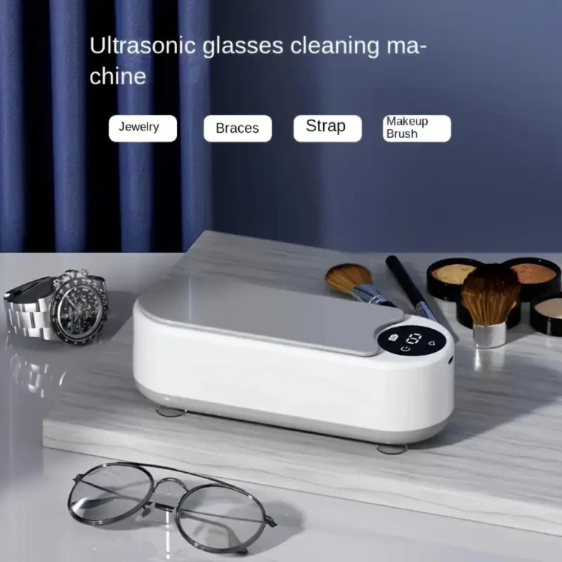 Portable 360° Ultrasonic Cleaner for Glasses, Watches, Jewelry, Dental Tools - USB Rechargeable Deep Cleaning Device, Oil & Res