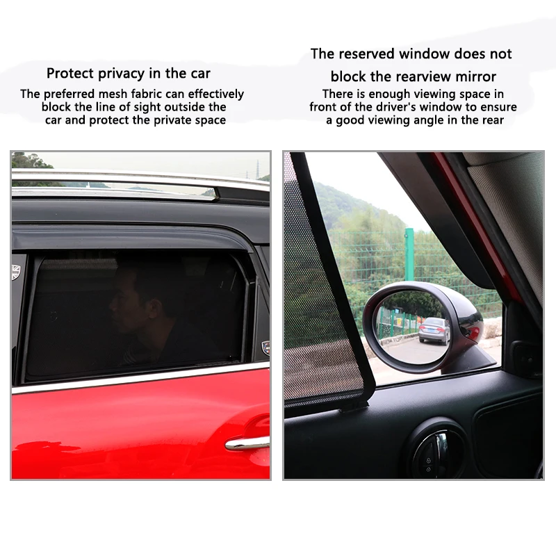 For BMW MINI Window Sunshade F54 F60 F55 R60 Self-priming Sunshade Side Window Mesh Car Accessories