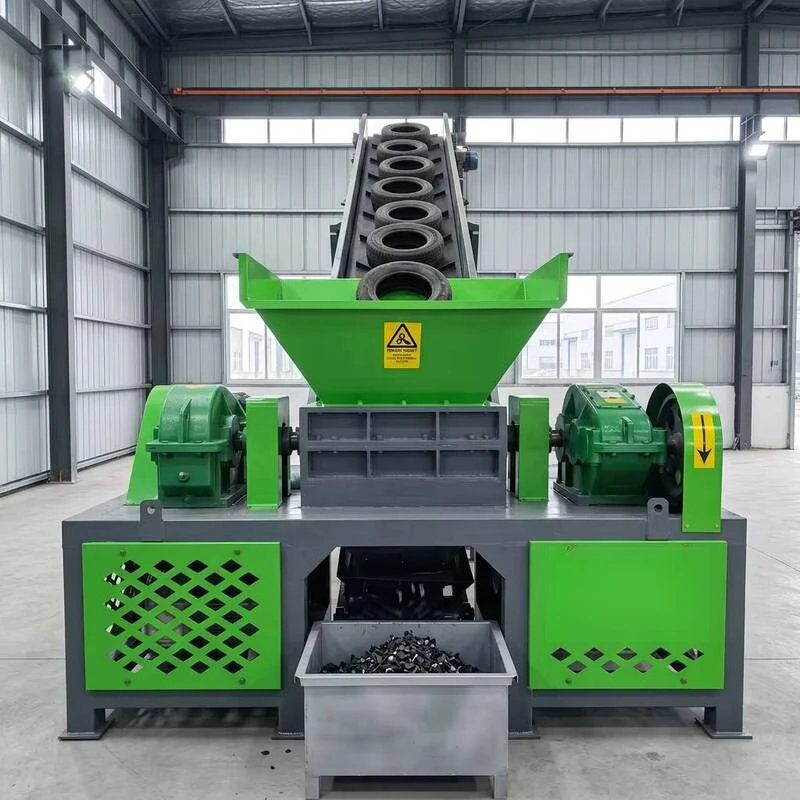 

Scrap Truck Car Tires Shredder Machine To Rubber Block Steel Wire Separator Fiber Separating Process For Tire Recycling