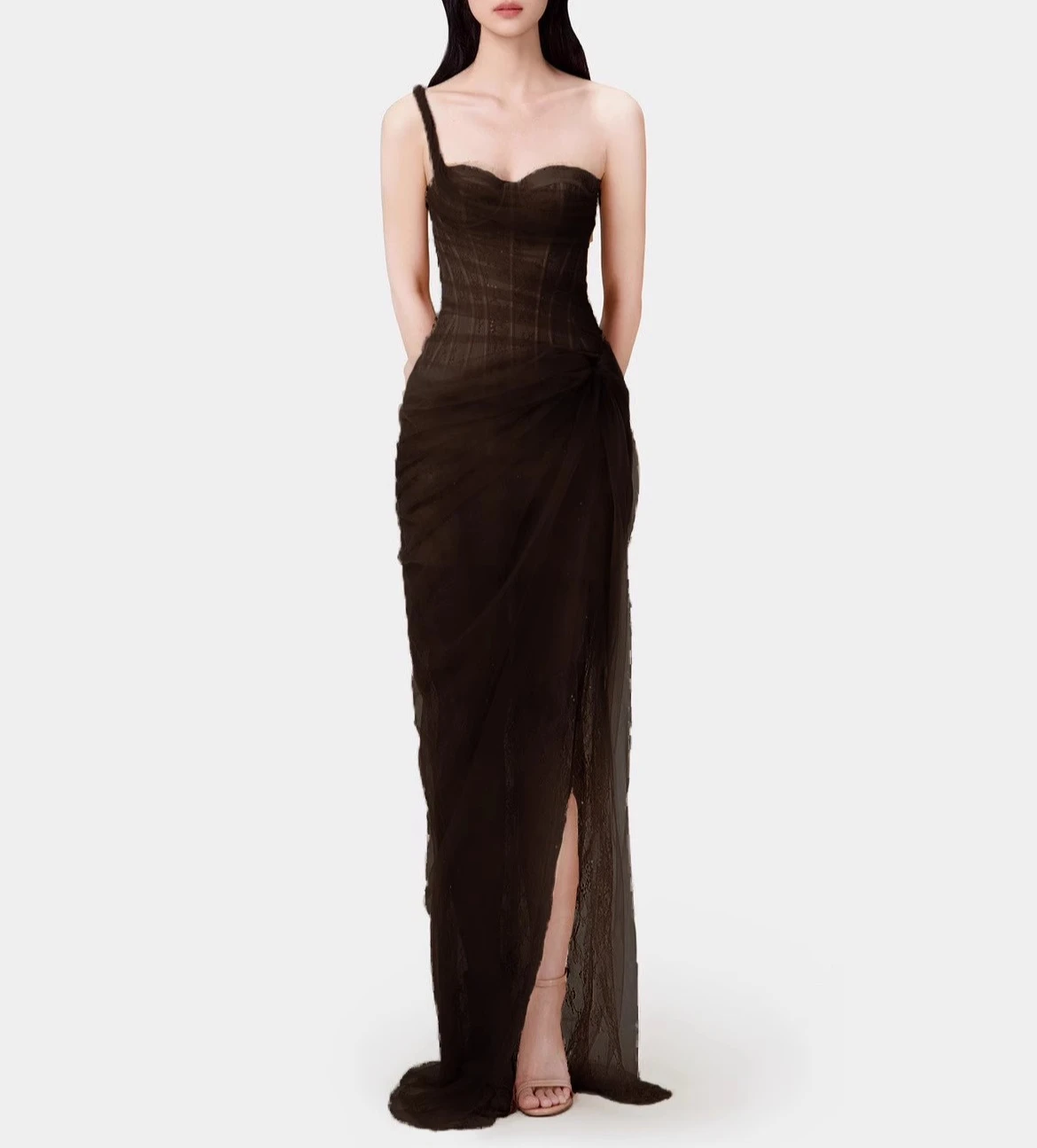 

Black Lace Elegant Women Dress Slash Neck Runway Design Birthday Party Clothing Lady Vintage Streetwear Elegant Vestidos