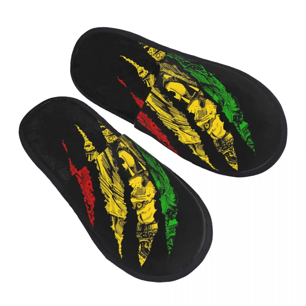 

Warrior Lion Of Judah King Rasta Reggae Jamaica Roots House Slippers Women Comfy Memory Foam Slip On Spa Slipper Shoes
