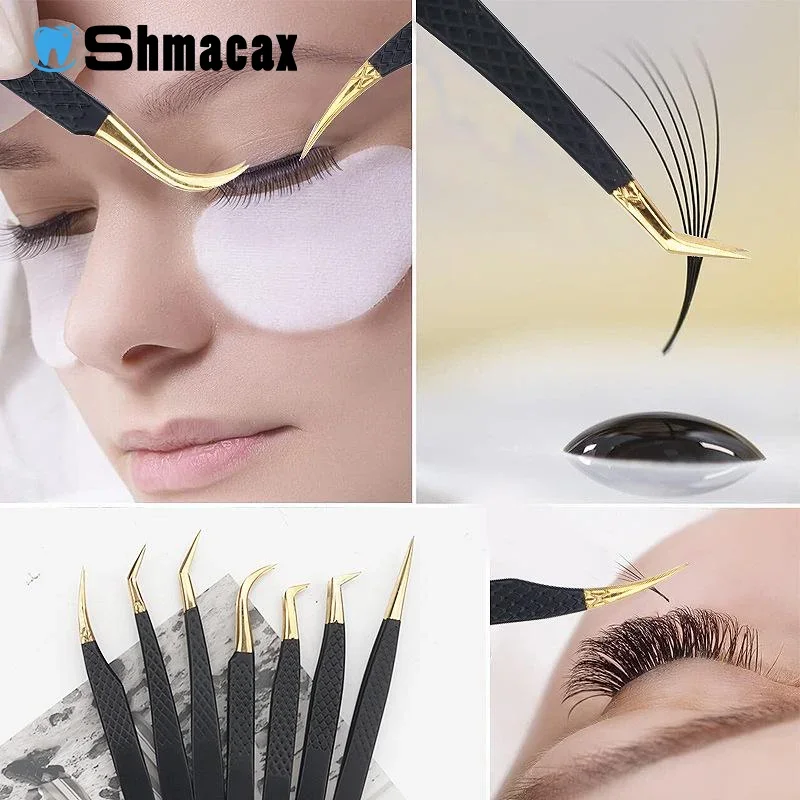 Stainless Steel Makeup Eyelash Tweezer Anti-Slip  Tweezer Clip For Eyebrow Woman Beauty Salon Tool