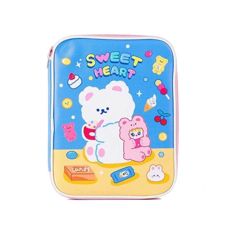 A3PE Cartoon CaptoP Faux Leather Sleeve الذي يحمل لحالة 9.7-11 "سحاب غلاف اللوحية