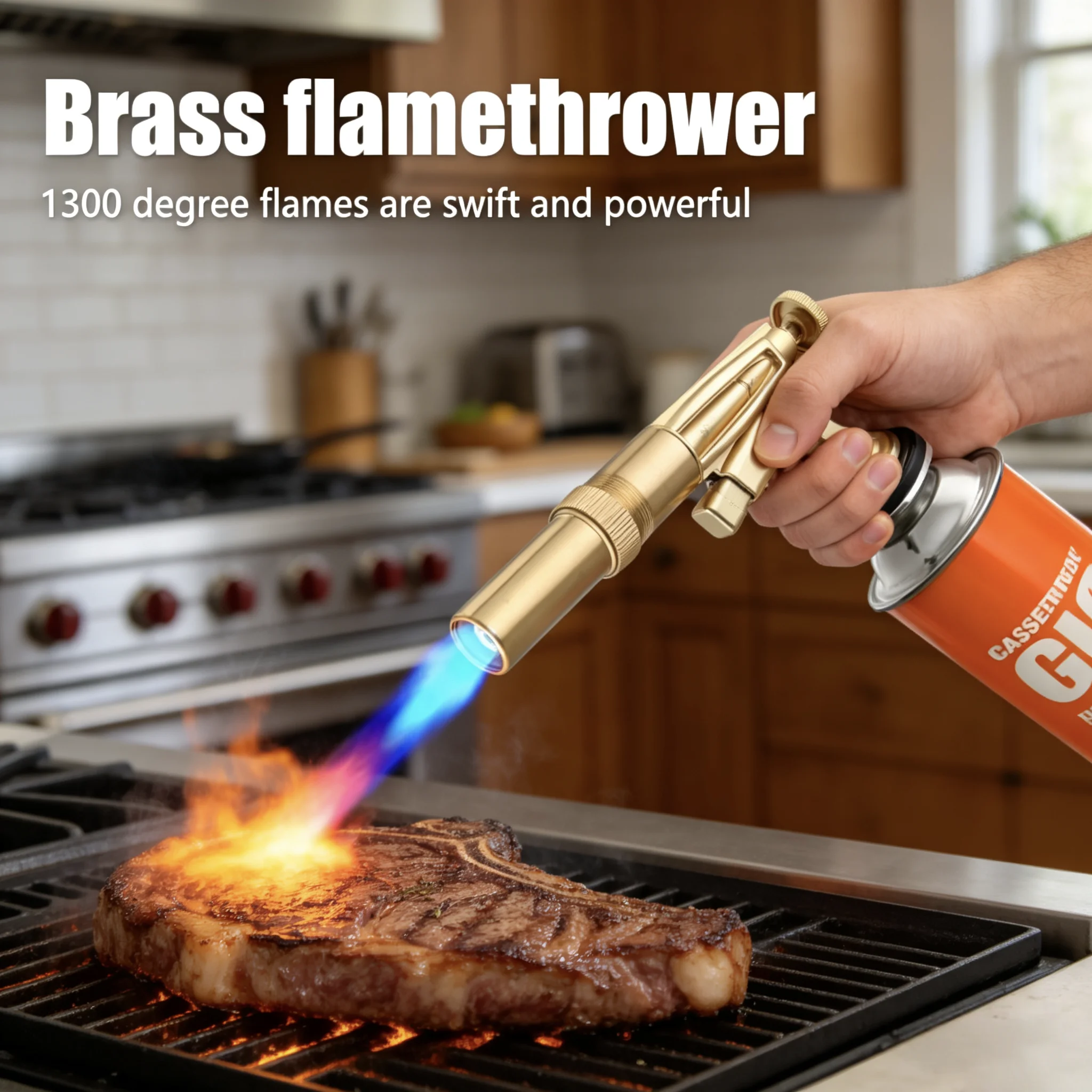 Portable Copper Welding Gas Torch Butane Gas Burner Flame Gun Outdoor Camping BBQ Kitchen Lighter Welding Equipment Flamethrower