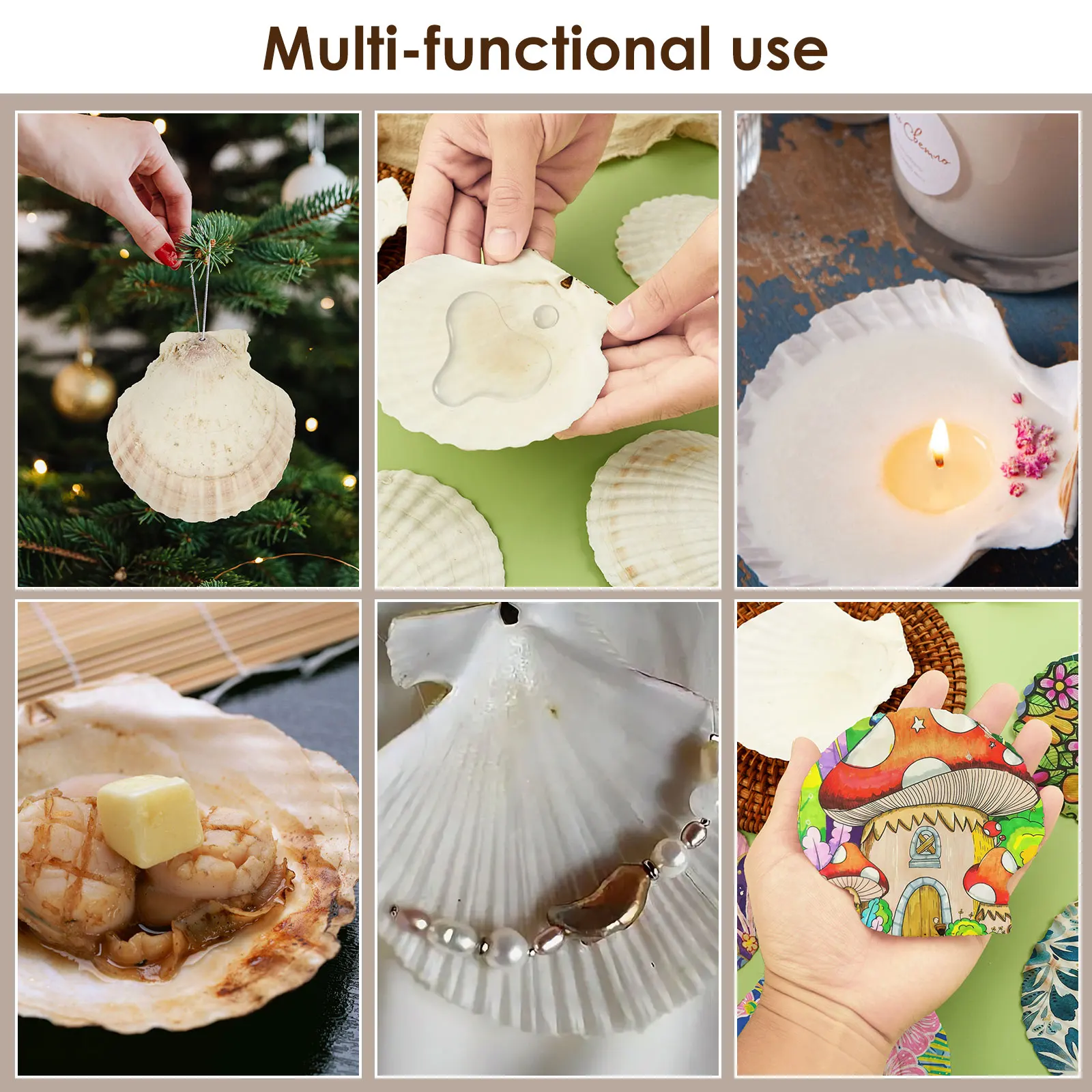 8/60Pcs Natural Scallop Seashells 4-5 inch for DIY Painting Projects Coastal Crafts Beach Theme Decor Aquarium Decorations view 4