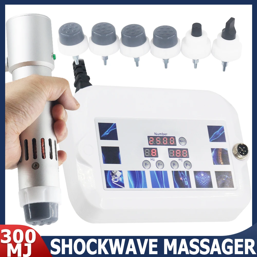 

300MJ Professional Shock Wave Therapy Machine High-tech Handle For ED Treatment Knee Pain Relief Physiotherapy Shockwave Massage